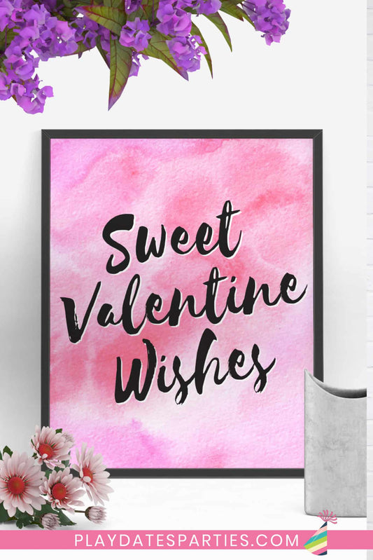 Sweet Valentine Wishes Party Sign/Art Print