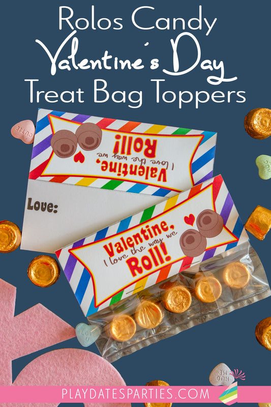 Rolos Candy Valentine's Day Treat Bag Toppers