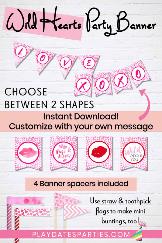 Wild Hearts Valentine Party Banner